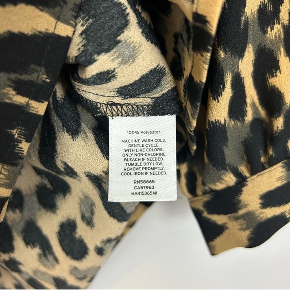 Halogen Leopard Print Faux Wrap Peplum Blouse/Top Size XXS - Picture 14 of 14